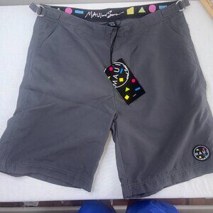 NEW NWT Maui and Sons Gray Euro Swim Trunks Bathingsuit size 38